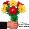 Appearing Flower Bouquet SIX MULTICOLORED Blooms